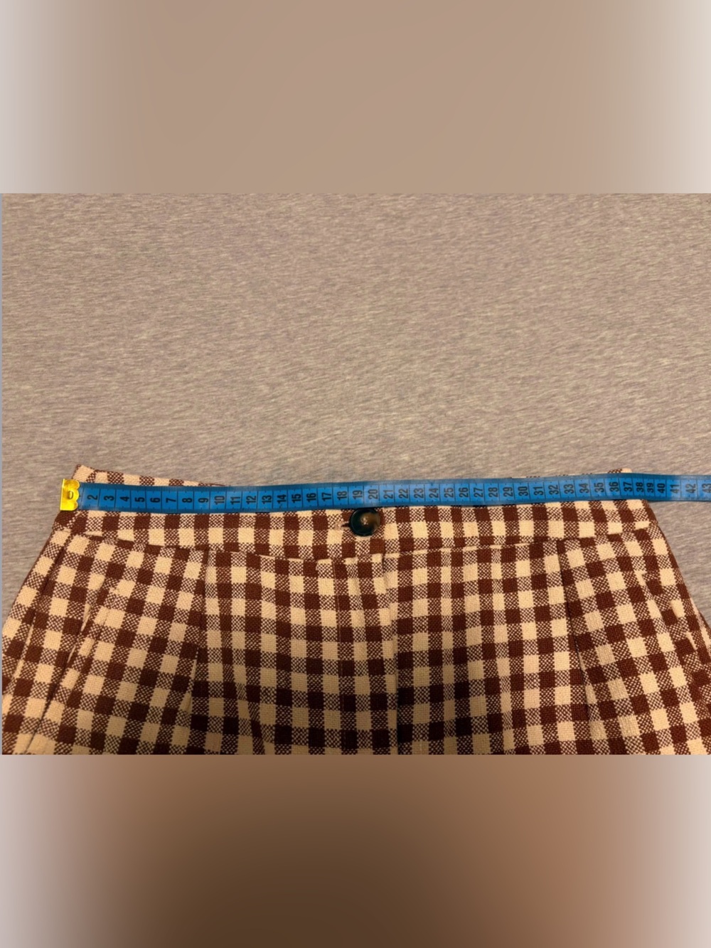 Sezane Martin Crop Trousers - Brown/Ecru gingham - Picture 7 of 8